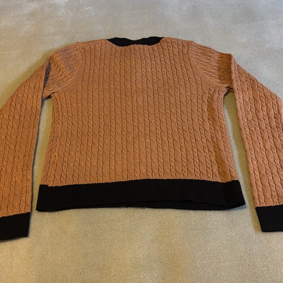 NWT Adrianna Papell crew neck contrast cable cardigan XS - Picture 9 of 10